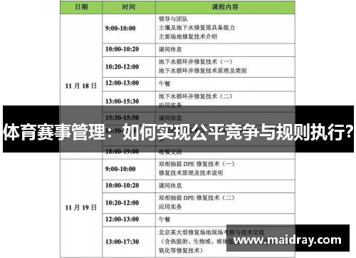 体育赛事管理：如何实现公平竞争与规则执行？